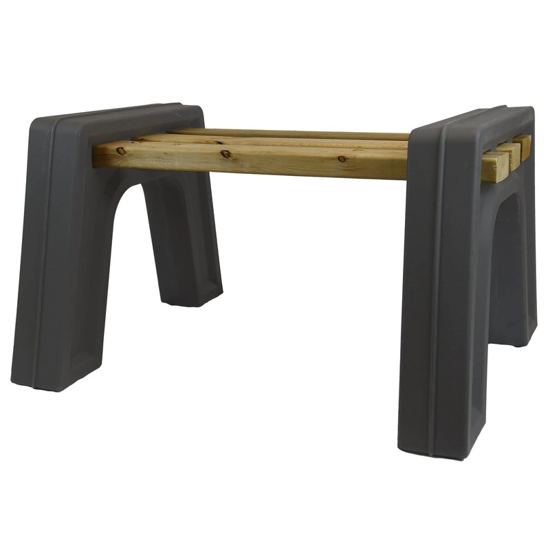Custom Length Lightweight Backless Bench Ends - Color:Graphite